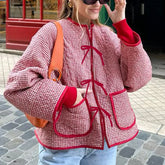 Front Bowknot Tie Up Pattern Jacket